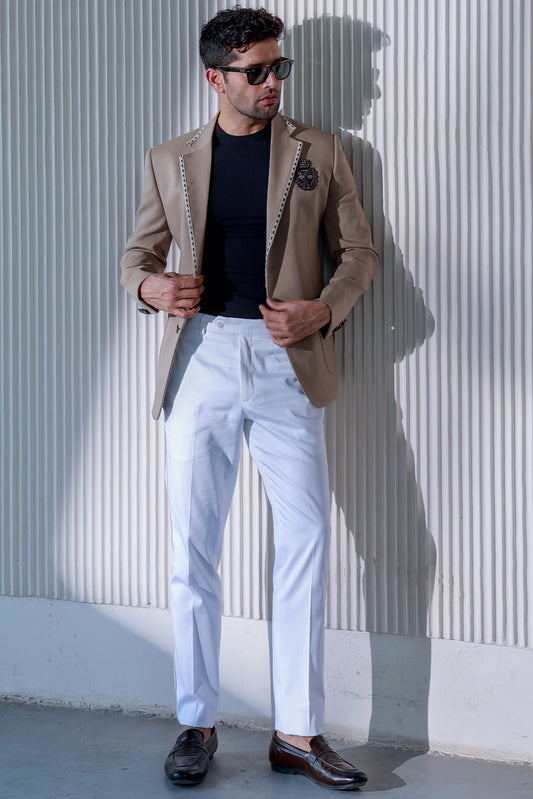 HAZELNUT BROWN EMBLEM JACKET WITH PANTS