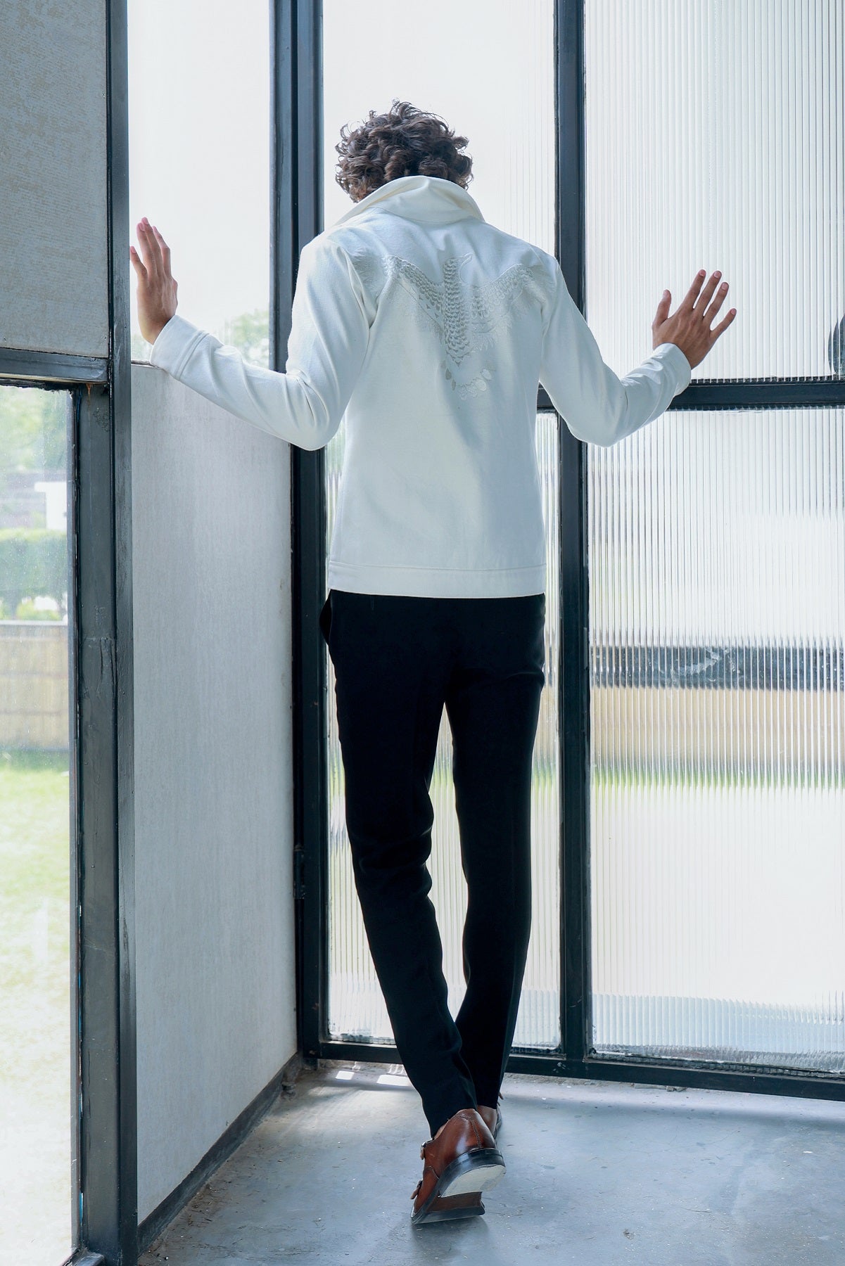 OFFWHITE DENIM JACKET WITH PANTS