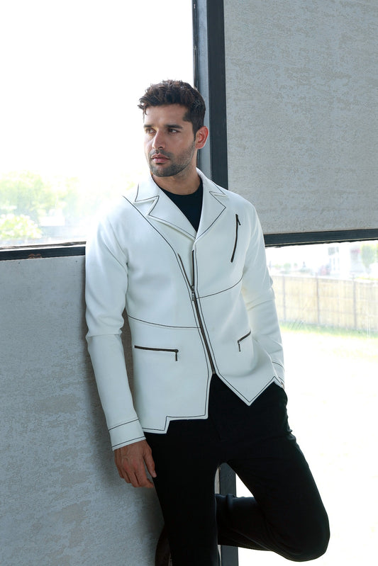 OFFWHITE ZIPPER JACKET WITH PANTS