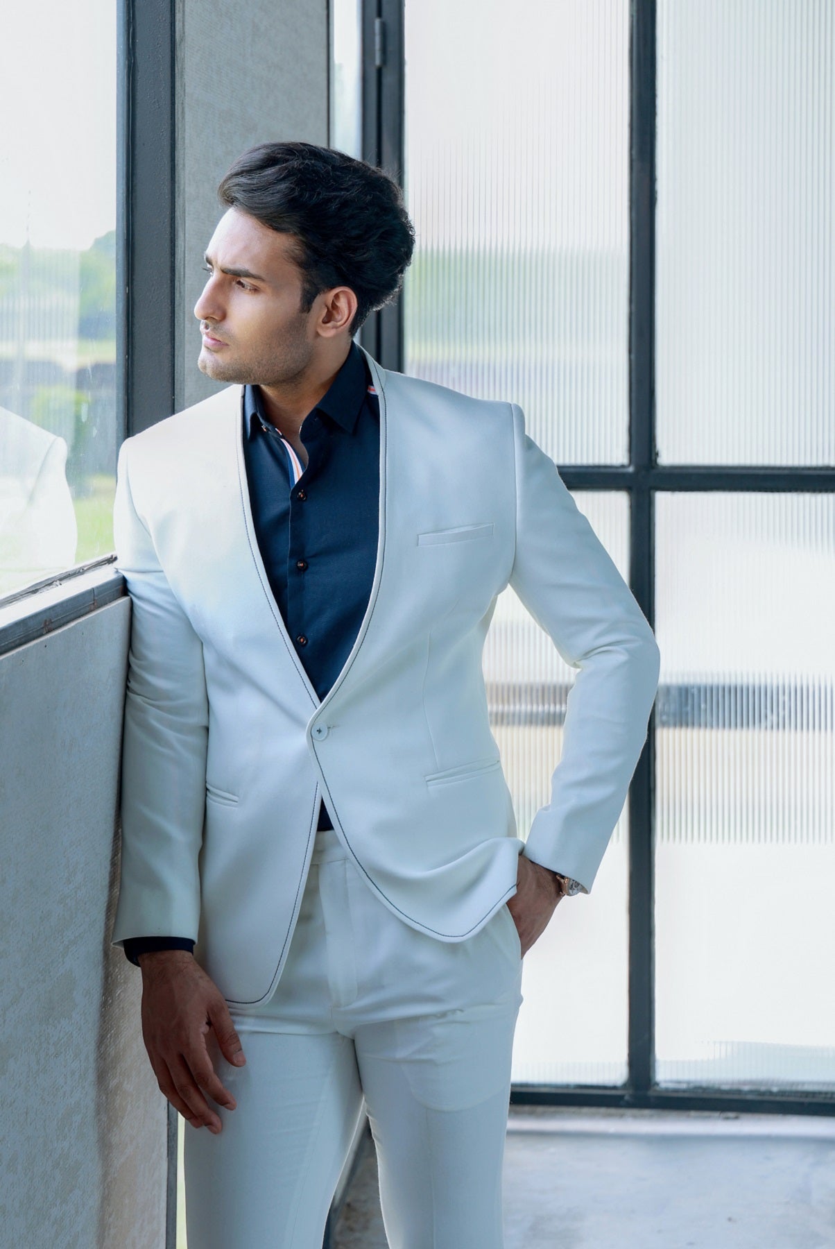 OFFWHITE DOUBLE STITCHING SUIT