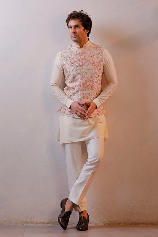 IVORY JACKET KURTA SET