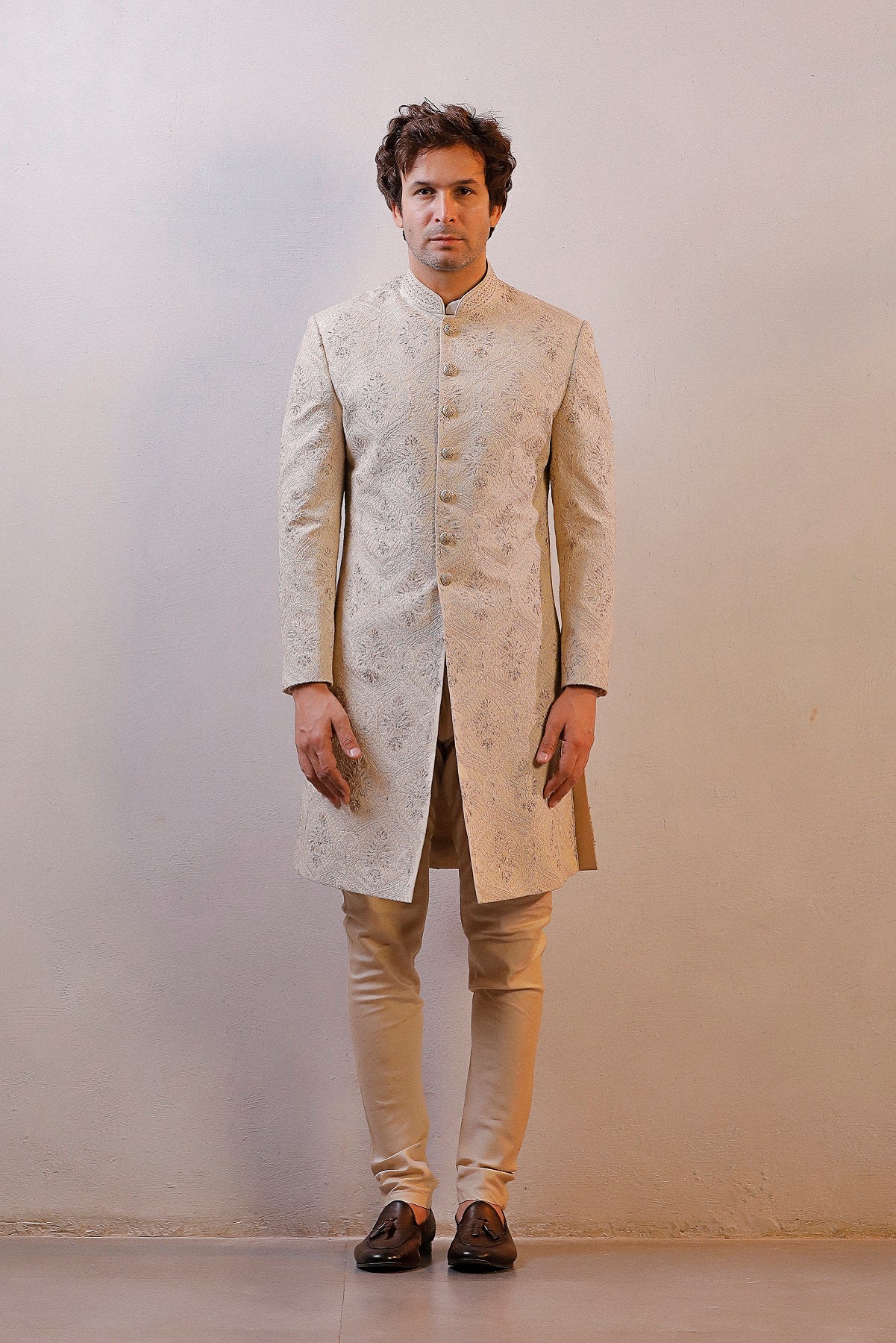 GOLDEN HAND EMBORIDERED SHERWANI SET