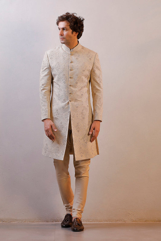 GOLDEN HAND EMBORIDERED SHERWANI SET