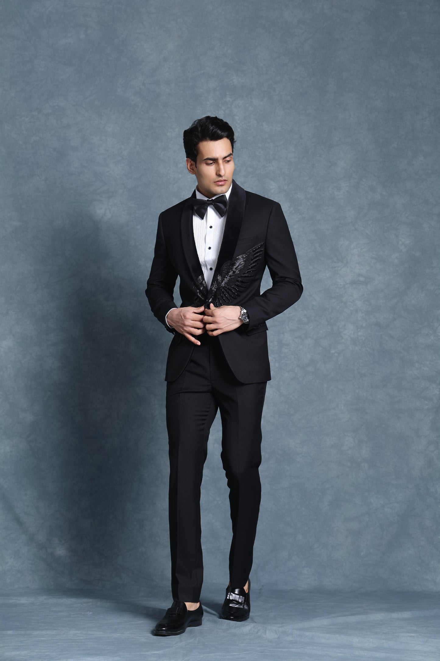 BLACK EAGLE GLASS CUT EMBROIDERY