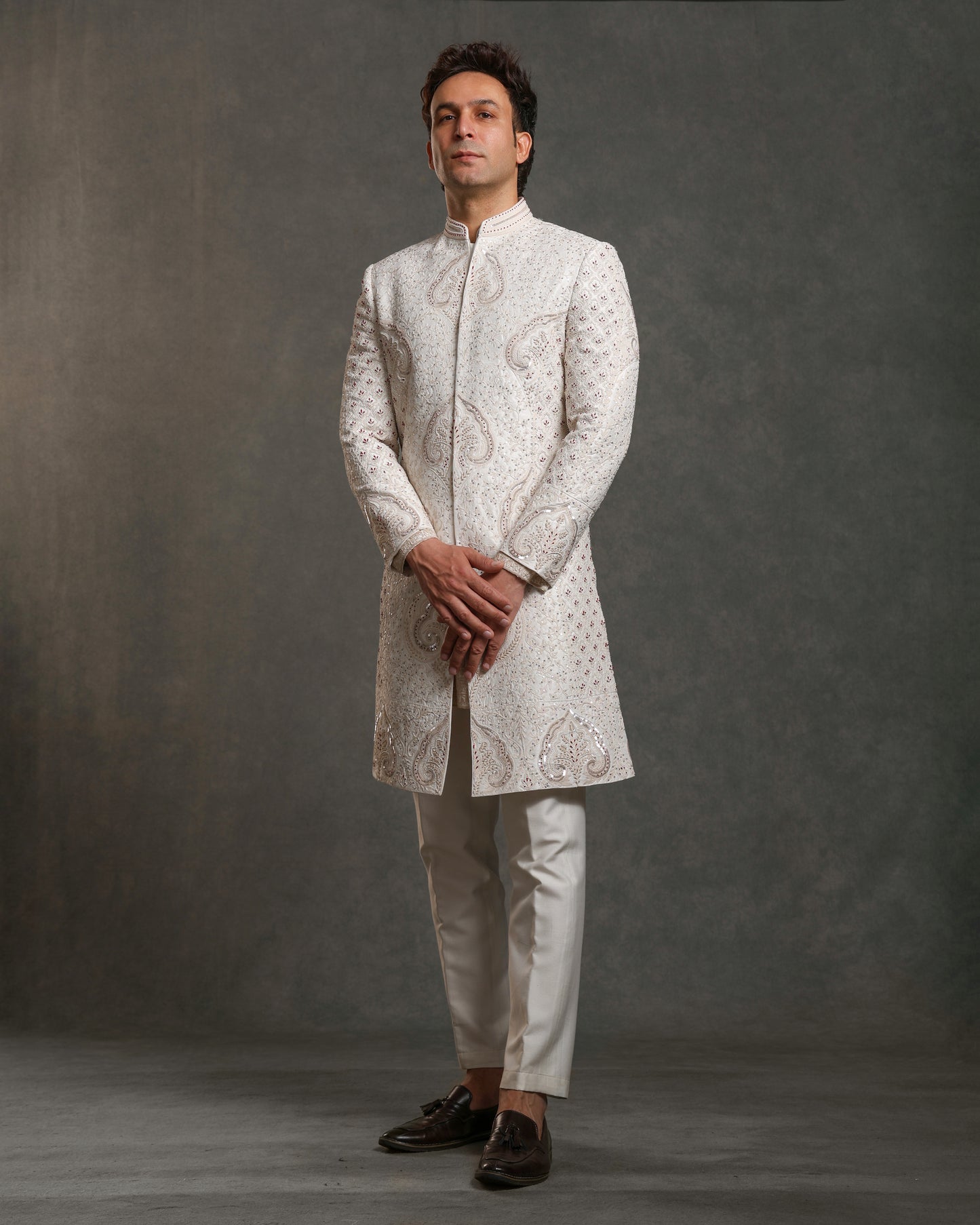 IVORY FULLY EMBROIDERY SHERWANI