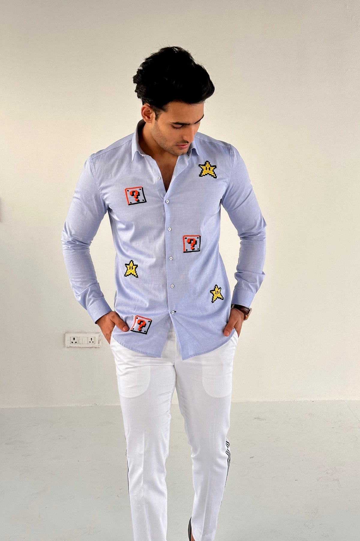 COTTON SHIRT WITH MOTIFS