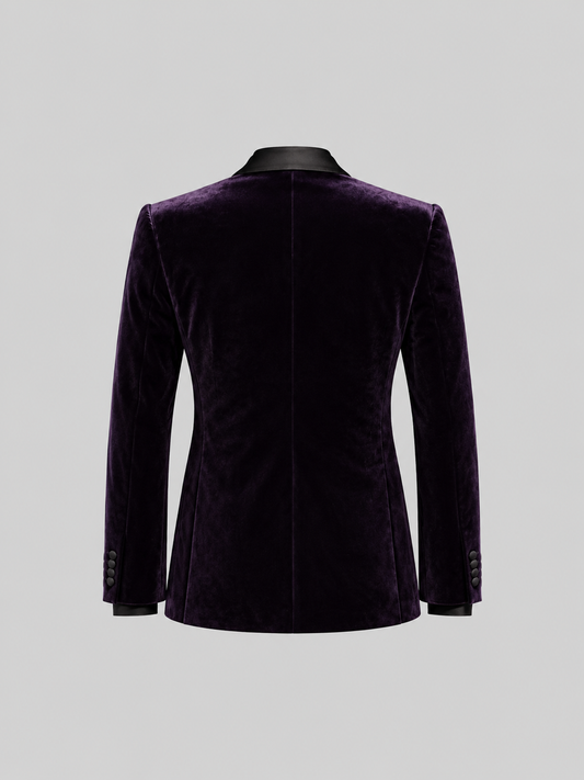VIOLET SHAWL LAPEL SILK TUXEDO