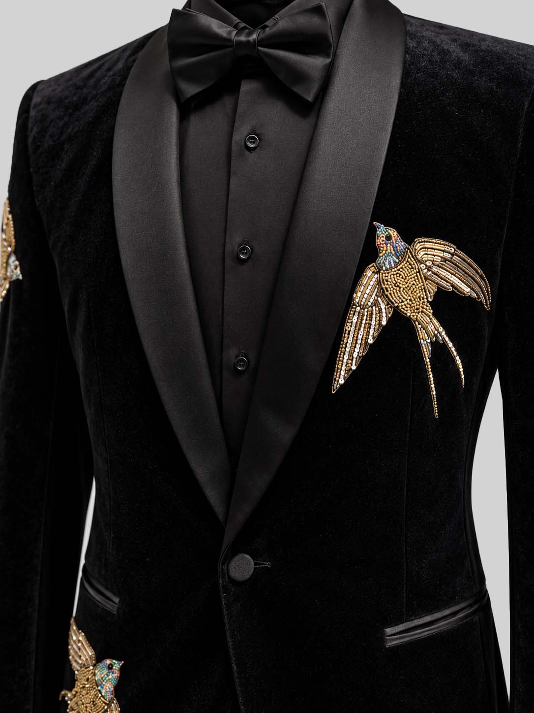 BIRD EMBROIDERY TUXEDO