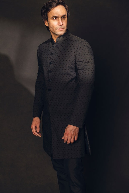 Black beads embroidered indo western