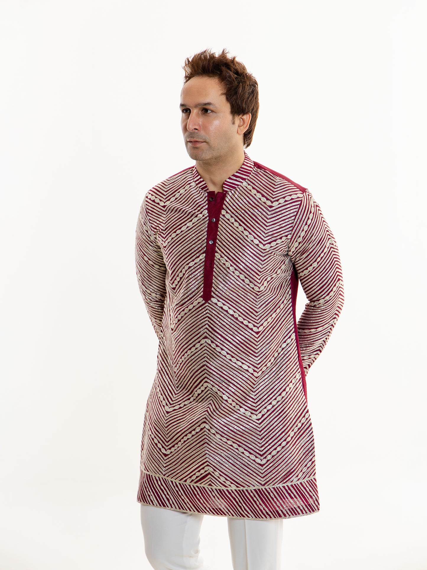 GOLDEN GOTTA  WORK KURTA PANT SET