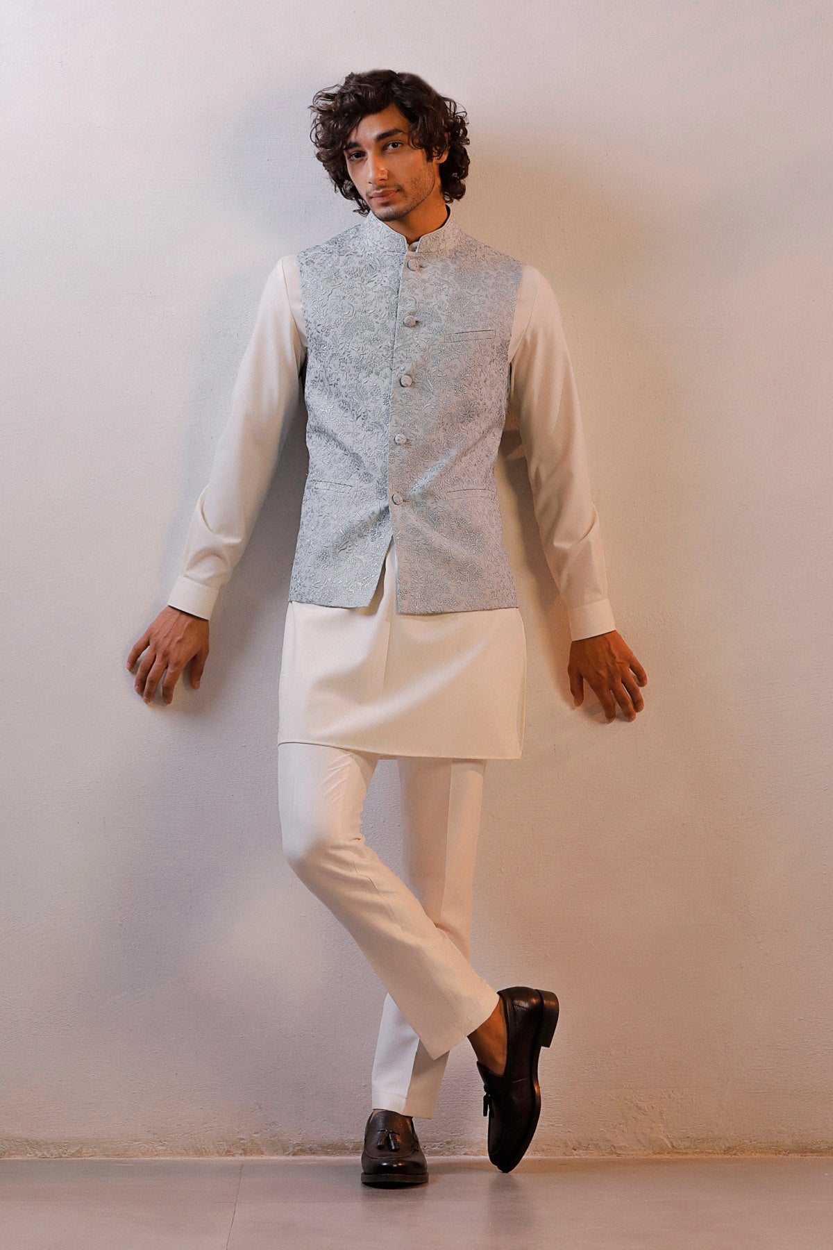 GREY NEHRU JACKET KURTA SET