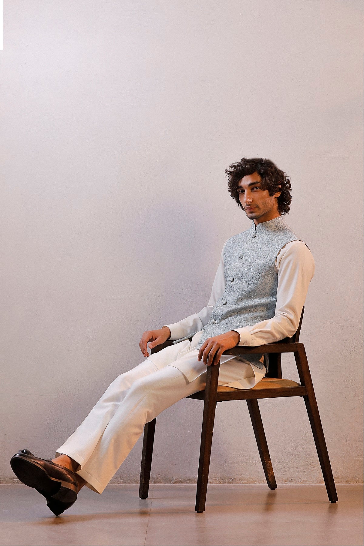 GREY NEHRU JACKET KURTA SET