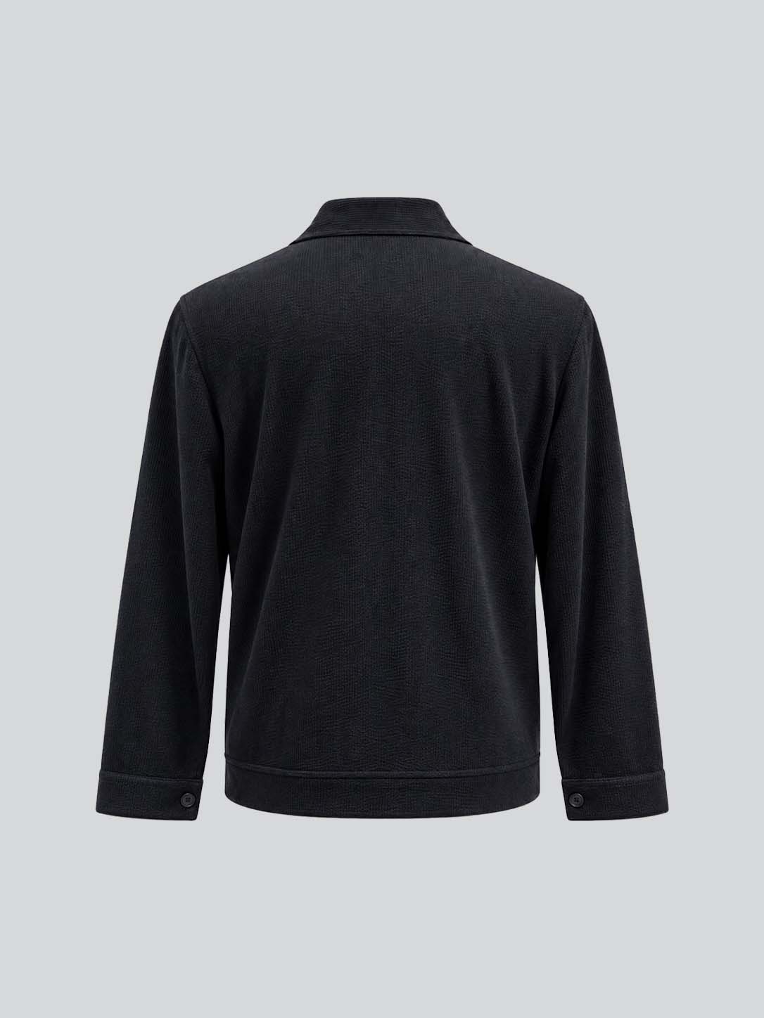 Navy Corduroy Embroidered Jacket for Men