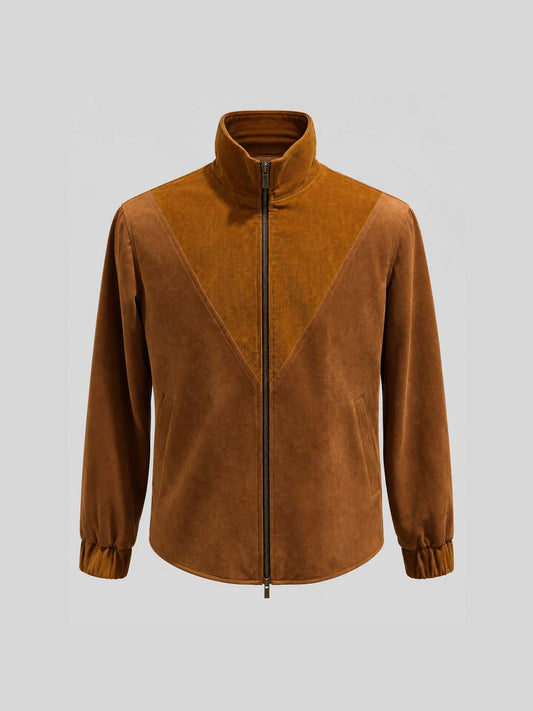 Mustard Velvet Zip Jacket