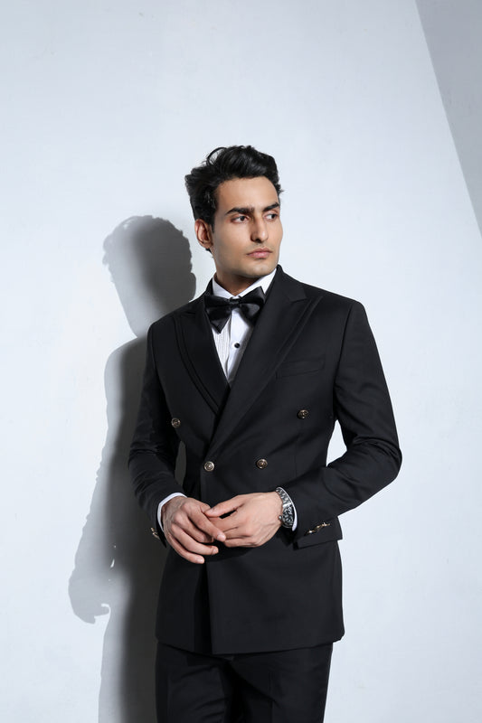 DOUBLE BREASTED CLASSIC BLACK SUIT
