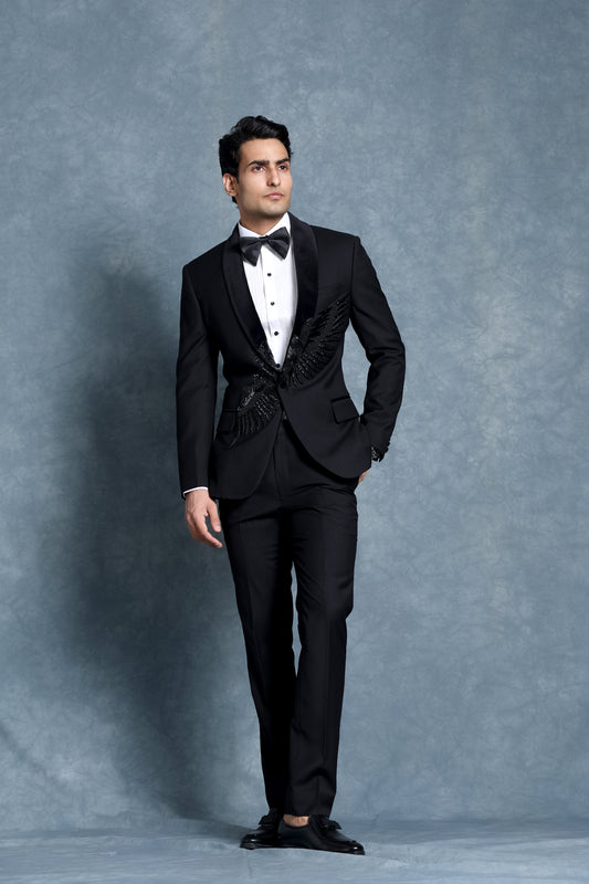 BLACK EAGLE GLASS CUT EMBROIDERY