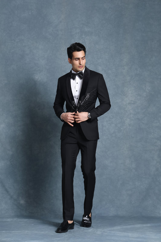 BLACK EAGLE GLASS CUT EMBROIDERY