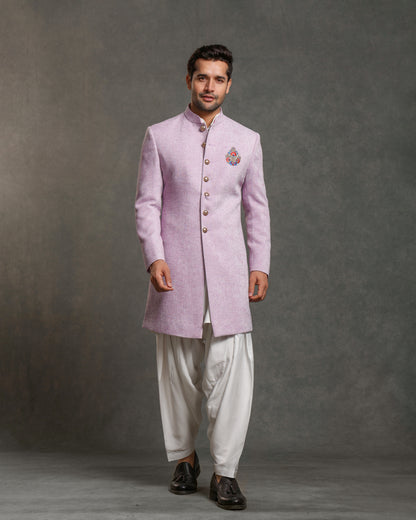 PURPLE EMBROIDERY INDO WESTERN