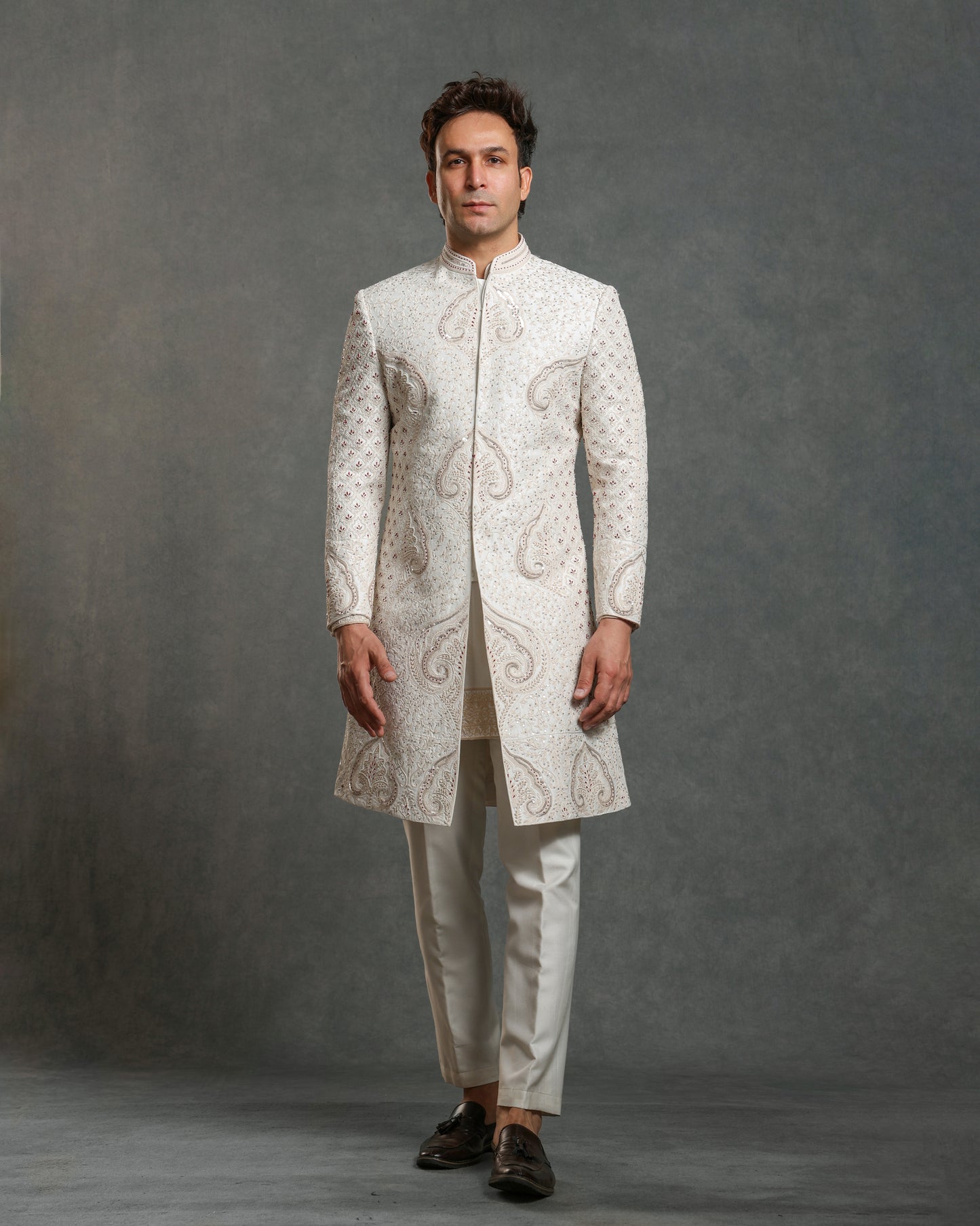 IVORY FULLY EMBROIDERY SHERWANI