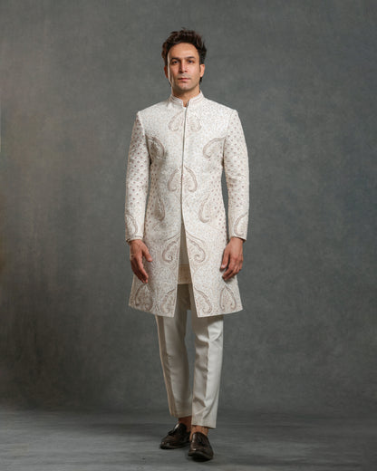 IVORY FULLY EMBROIDERY SHERWANI