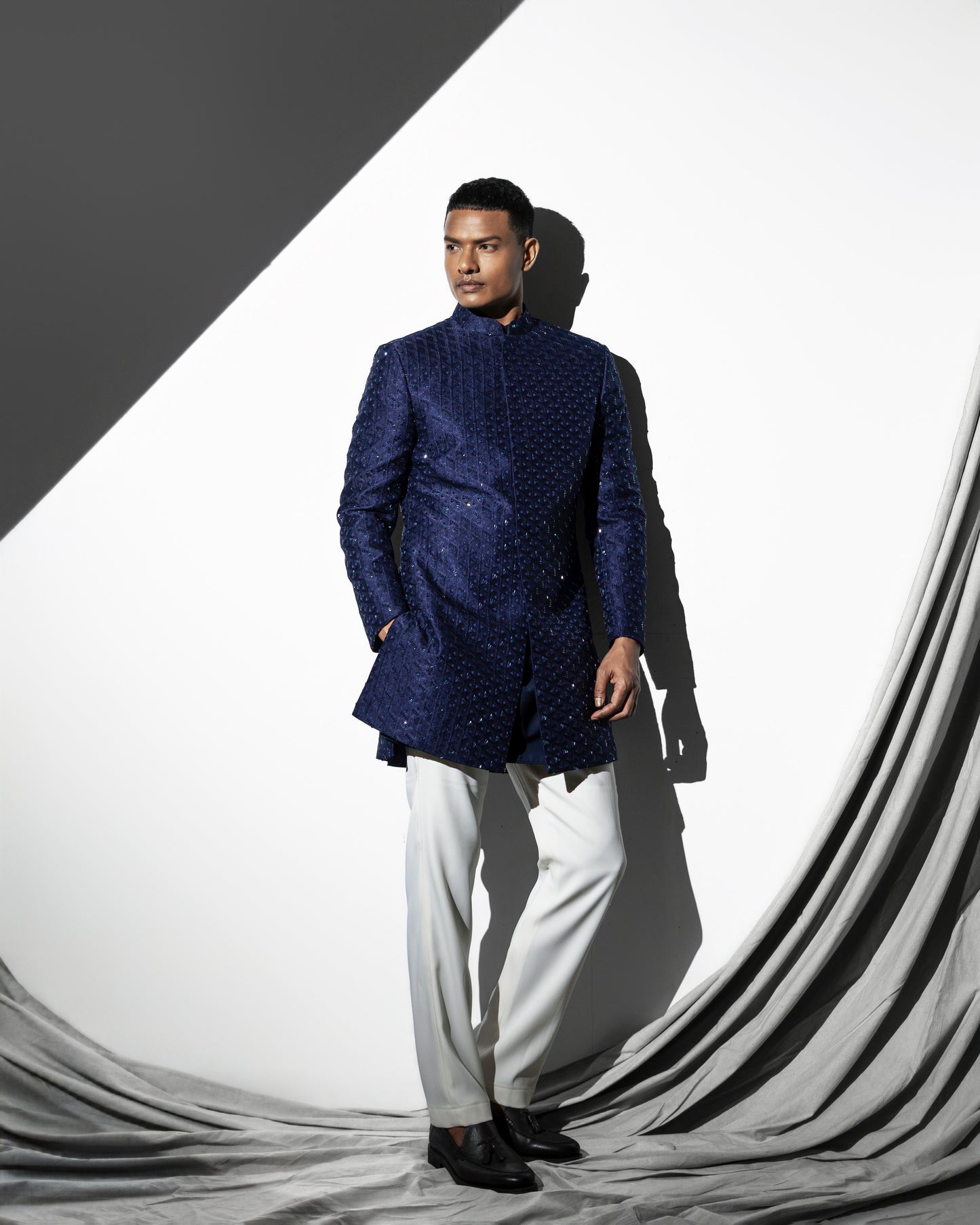 JAQUAED GLASS CUT EMBROIDERY INDOWESTERN SET