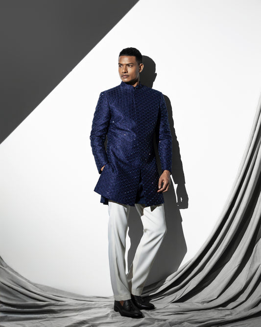 JAQUAED GLASS CUT EMBROIDERY INDOWESTERN SET