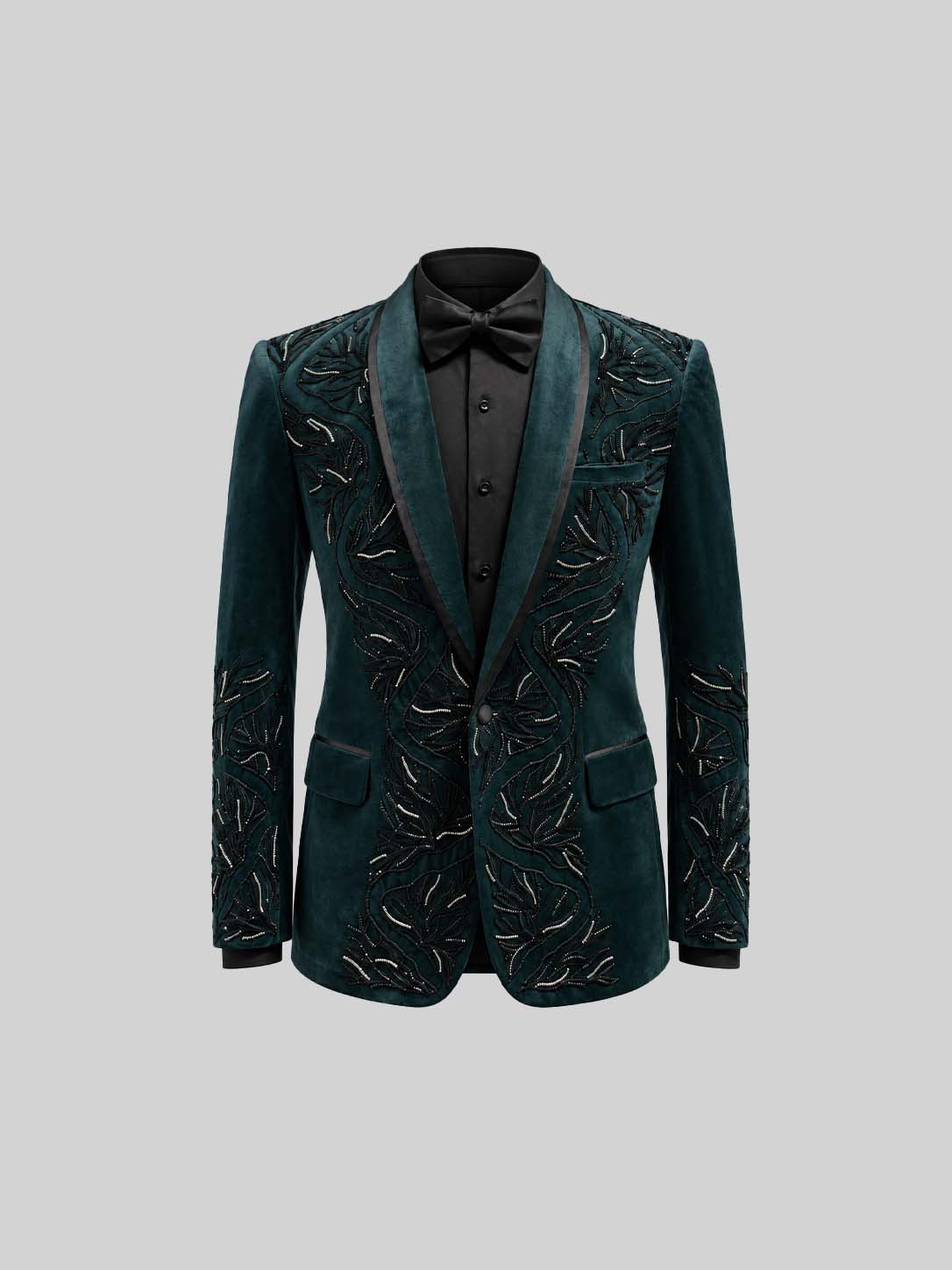 Emerald Green Embellished Tuxedo