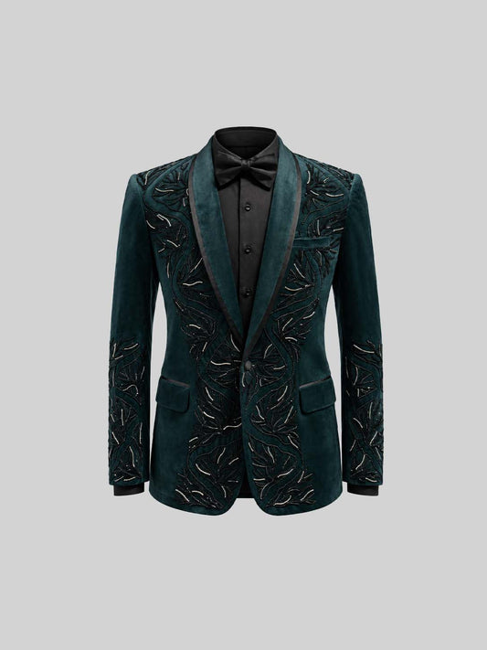Emerald Green Embellished Tuxedo