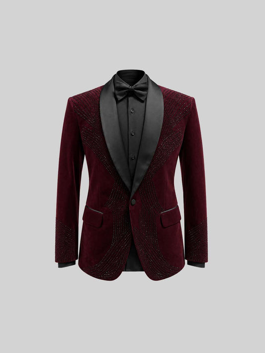 WINE RED SHAWL LAPEL TUXEDO
