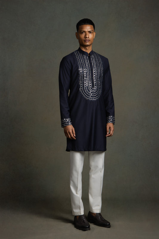 MIRROR EMBROIDERY KURTA  SET