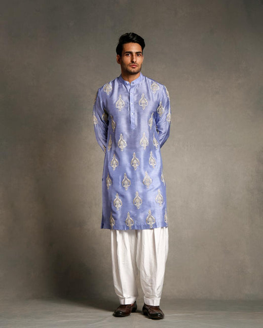 LAVENDER EMBROIDERY WITH DORI KURTA SET