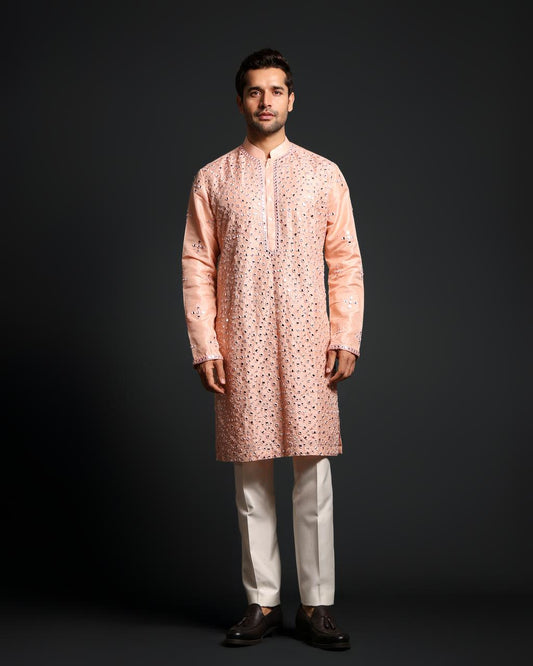 PINK MIRROR KURTA SET
