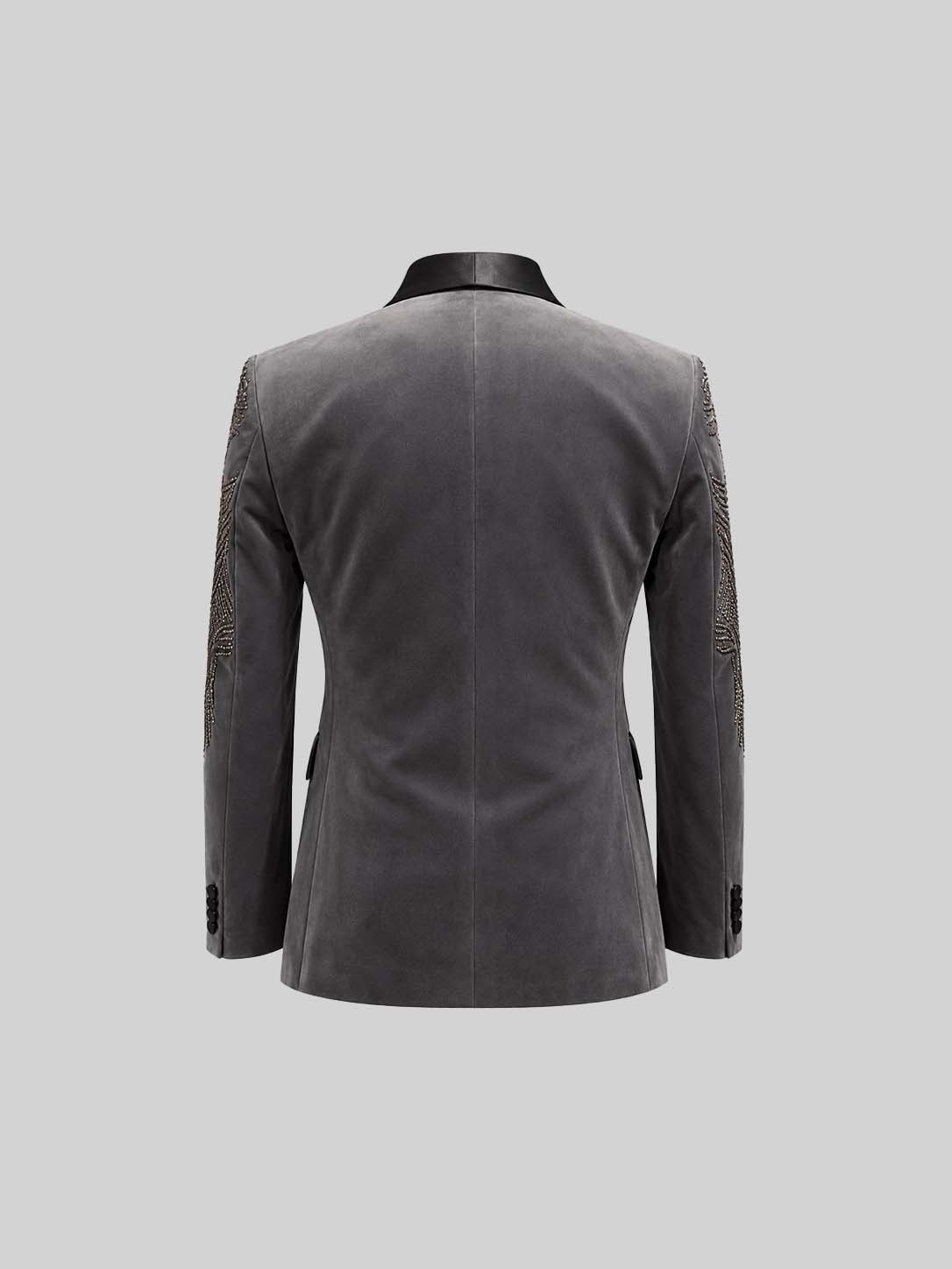 GREY GLASS-CUT EMBROIDERY TUXEDO