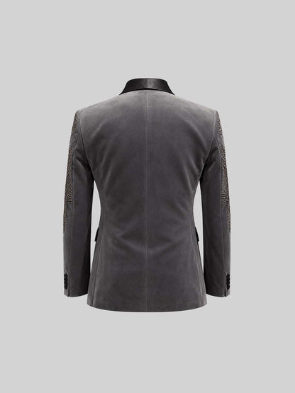 GREY GLASS-CUT EMBROIDERY TUXEDO