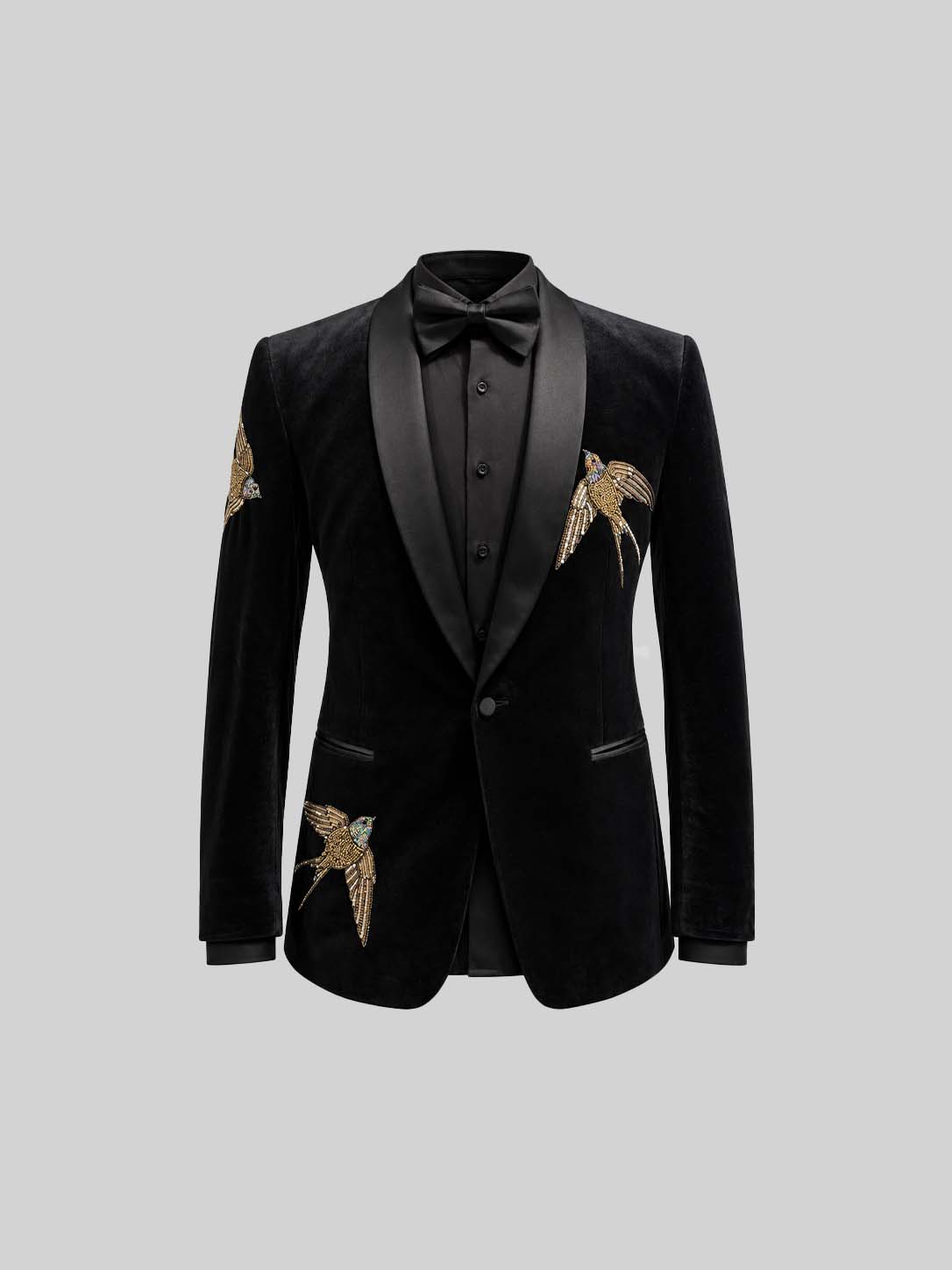 BIRD EMBROIDERY TUXEDO