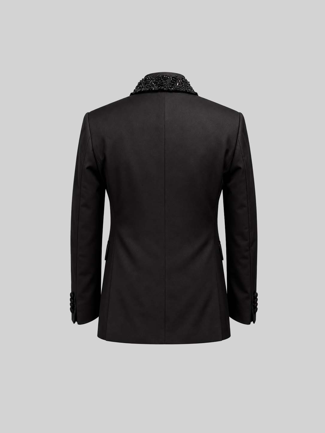 Black Crystal Stone Embellished Tuxedo