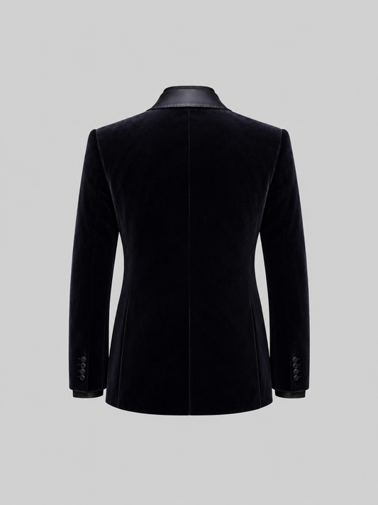DARK BLUE SILK VELVET TUXEDO