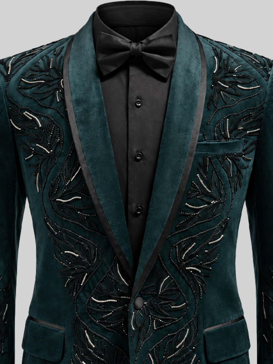 Emerald Green Embellished Tuxedo