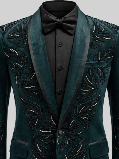 Emerald Green Embellished Tuxedo