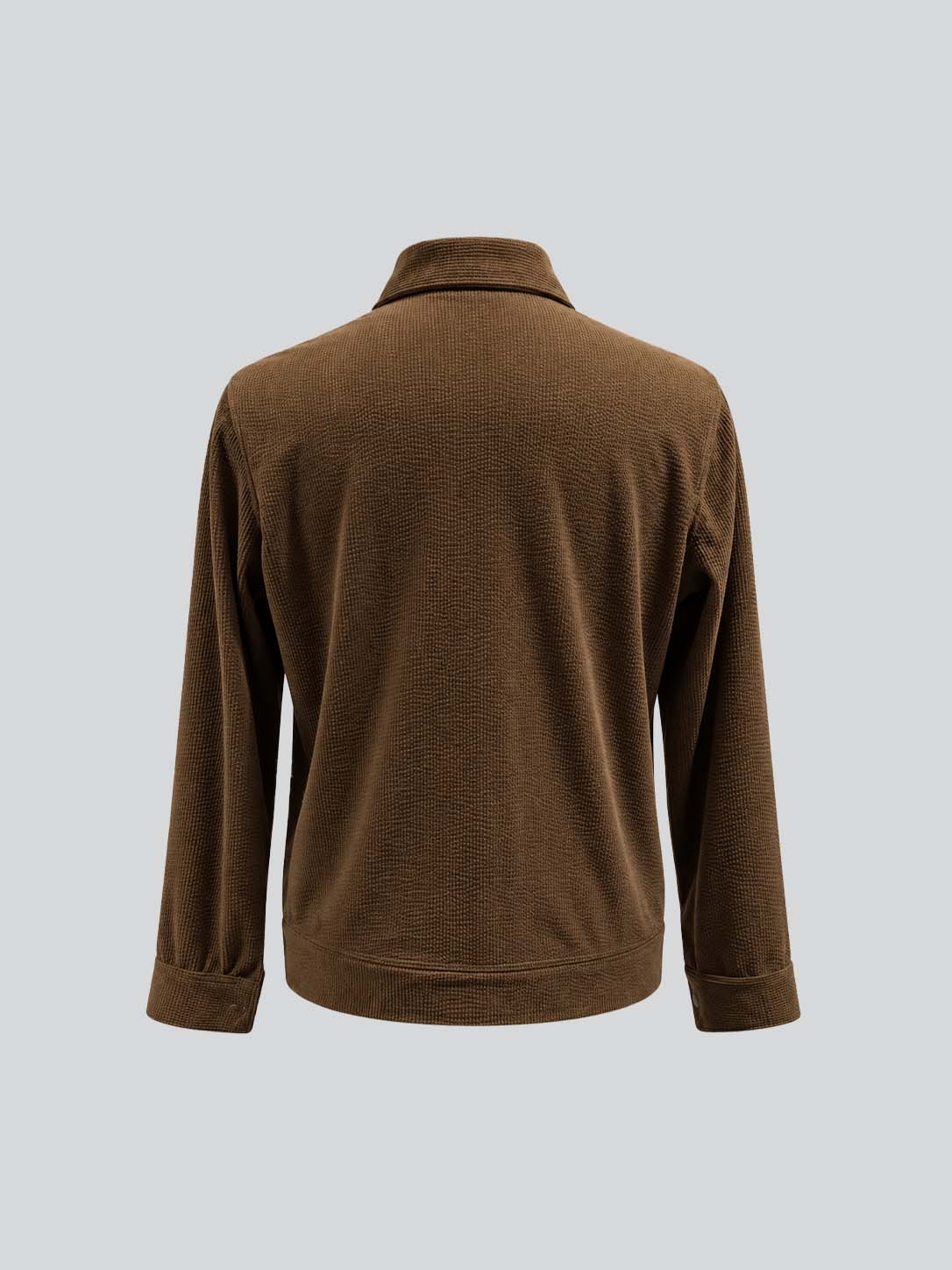 BROWN EMBROIDERED ZIP JACKET