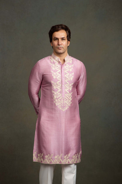 GOLDEN THREAD EMBROIDERY AND OFF WHITE PANT