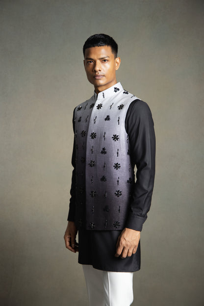 OMBRE STONE EMBROIDERY NEHRU JACKET SET