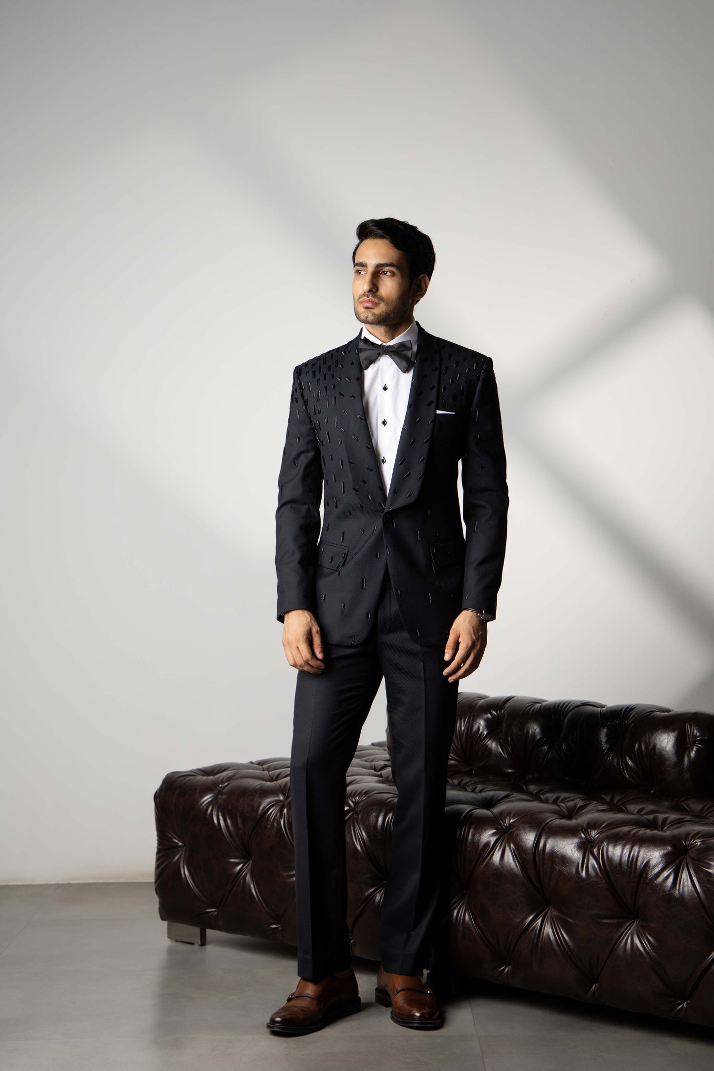 BLACK GLASS CUT TUXEDO