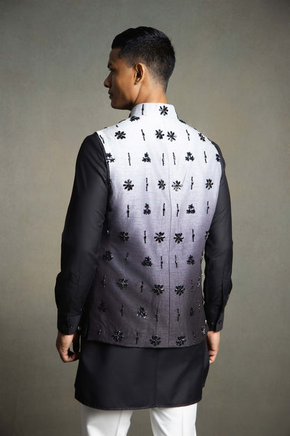 OMBRE STONE EMBROIDERY NEHRU JACKET SET