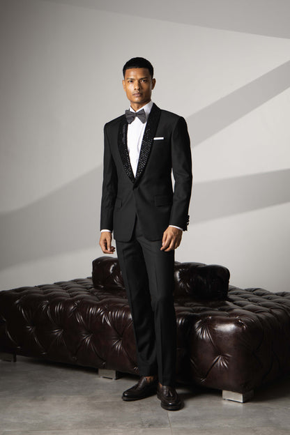 CRYSTLE STONE EMBROIDERY TUXEDO