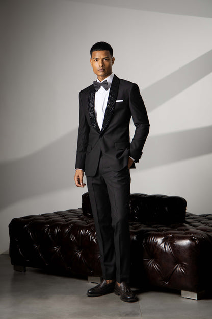 CRYSTLE STONE EMBROIDERY TUXEDO