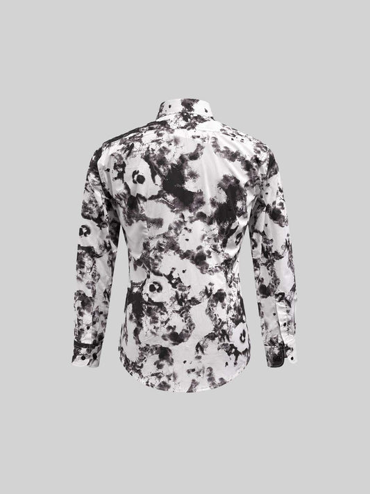Abstract Print Cotton Shirt