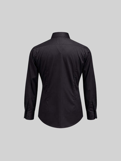 Embroidered Cotton Satin Shirt