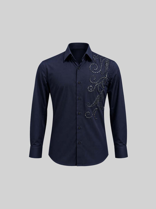 Embroidered Cotton Satin Shirt