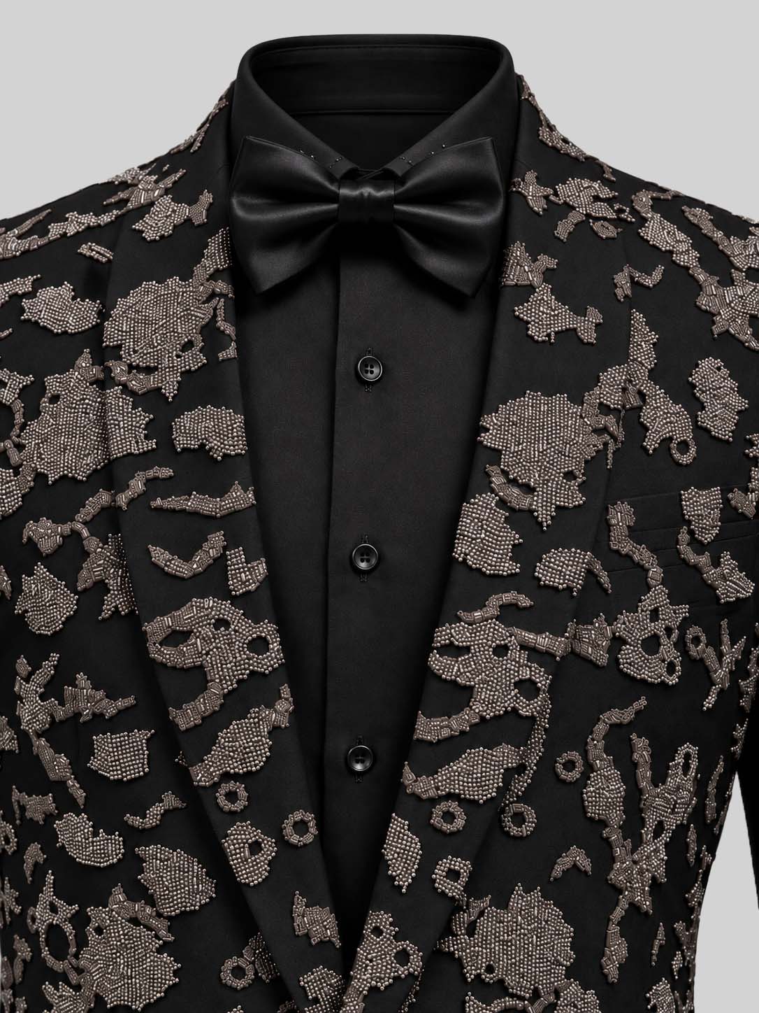 METAL BEADS EMBROIDERY TUXEDO